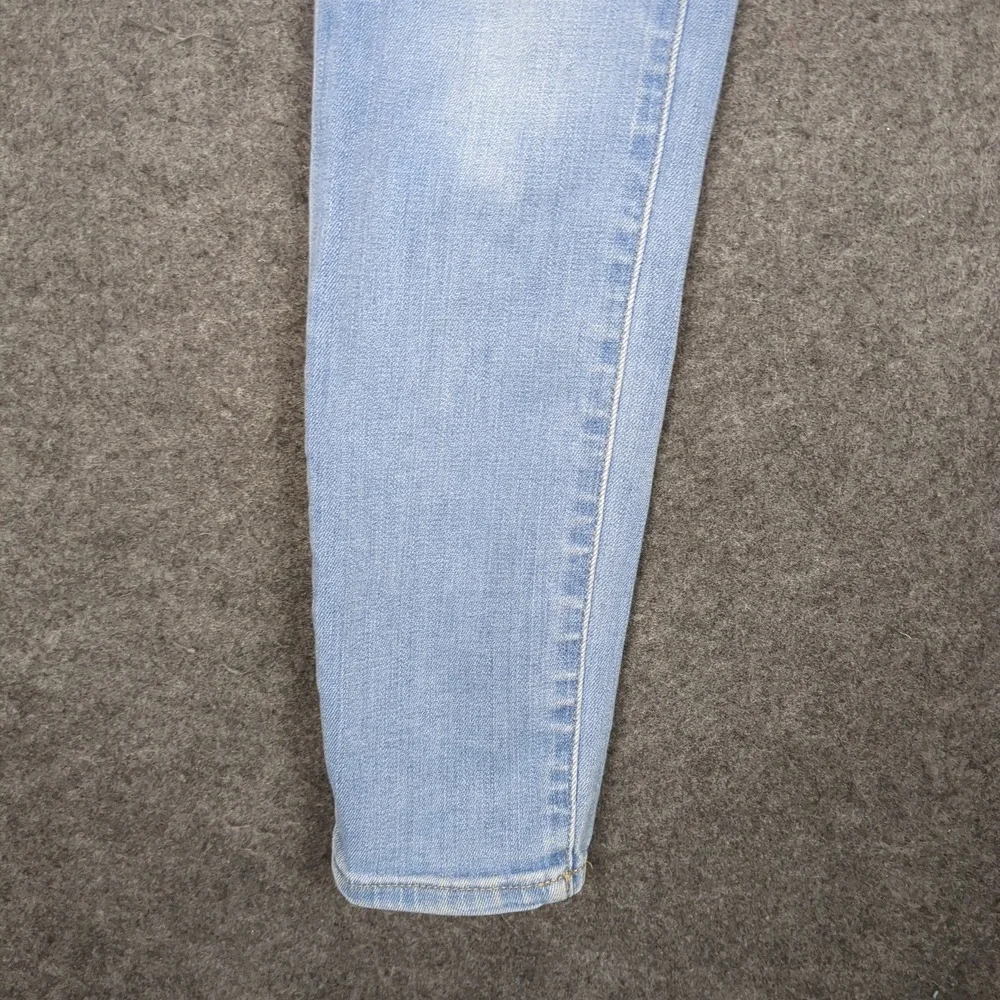 J.Crew Womens High Rise Skinny‎ Jeans Light Wash Button Fly Size 25 Blue Denim